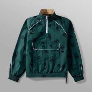 Teal and Beige Jacket with Black Details